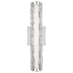 Cutler 18" Crackle Glass LED Sconce Satin Nickel Bulbs Inc - Visual Comfort Wall Lights