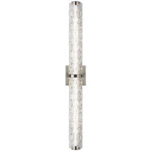 Cutler 36" Staggered Glass LED Vanity Satin Nickel Bulbs Inc - Visual Comfort Wall Lights