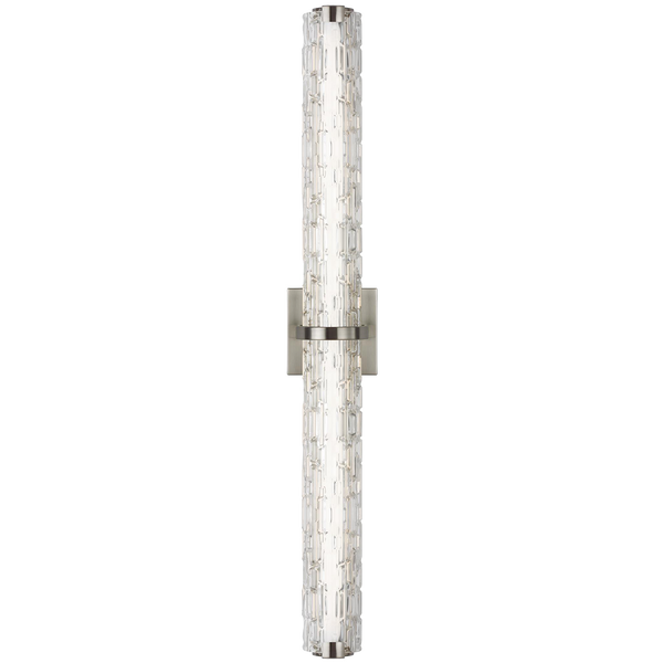 Cutler 36" Staggered Glass LED Vanity Satin Nickel Bulbs Inc - Visual Comfort Wall Lights