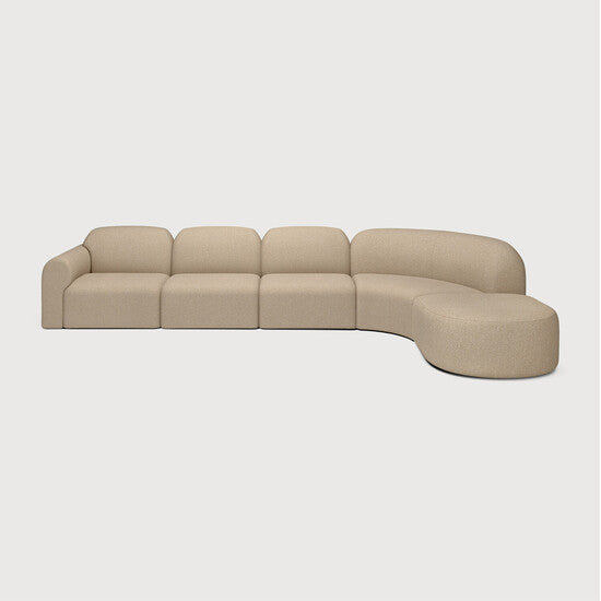 Bulky Modular Sofa Set - 2x 1 Seater + Corner + End Seater + Footstool - Ethnicraft