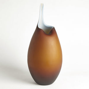 Frosted Amber Vase
