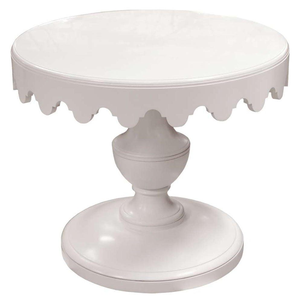 Scalloped Lamp Table, Wood Top