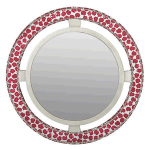 Robineau Road Upholstered Round Mirror
