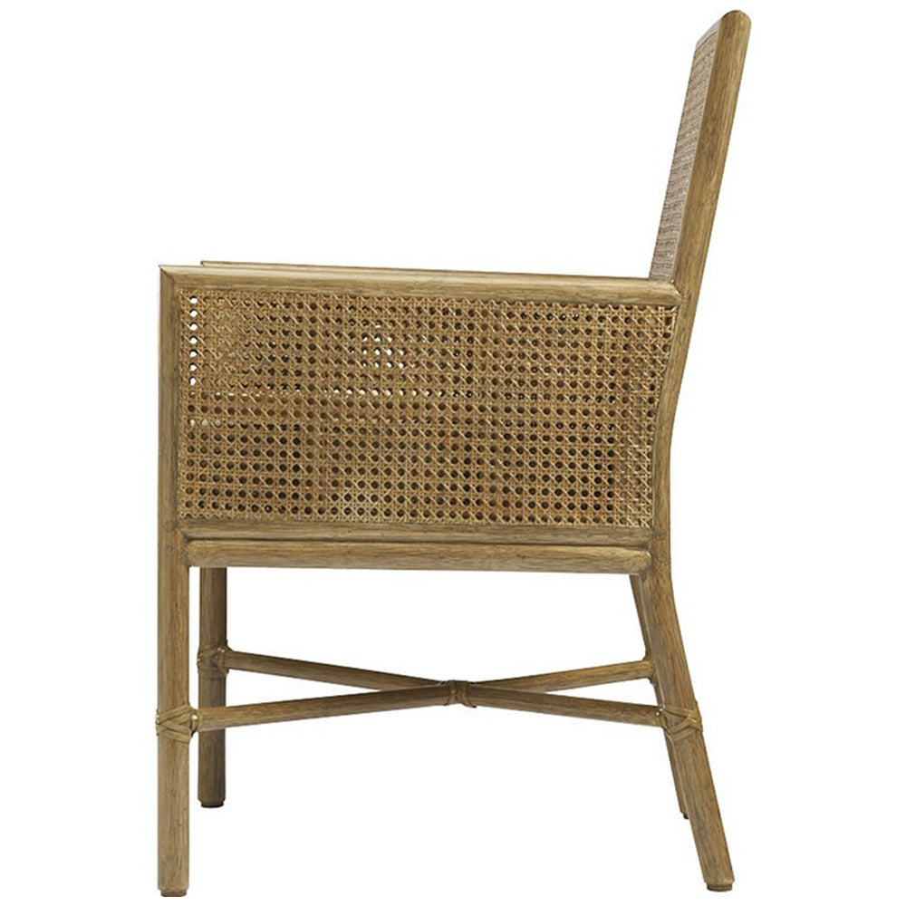 Square Back Caned Arm Chair