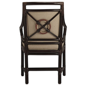 Rattan Target (R) Arm Chair, (Upholstered Back)