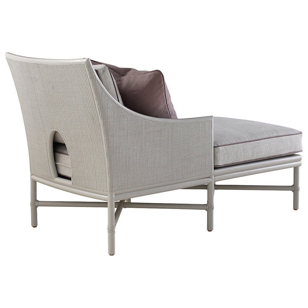 Open Oval Caned Chaise Lounge